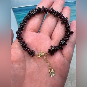 100% Natural Garnet Chip Gemstone 5-8mm  Bracelet Reiki  Fashion Jewelry 7.5”